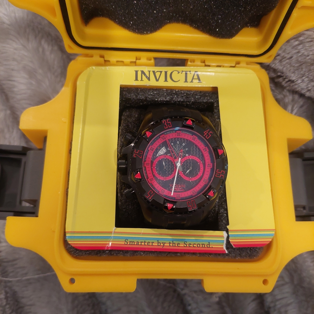 Invicta Men's Watch with Red and Black Dial